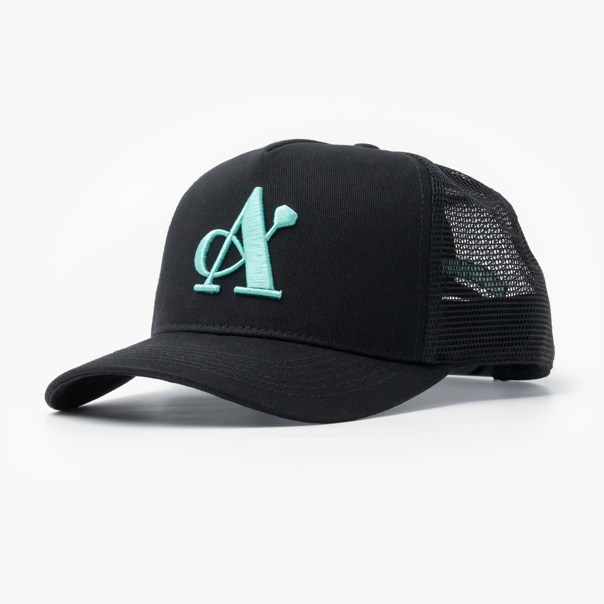 A Jewellers Azure Signature Trucker Cap Black/Turquoise