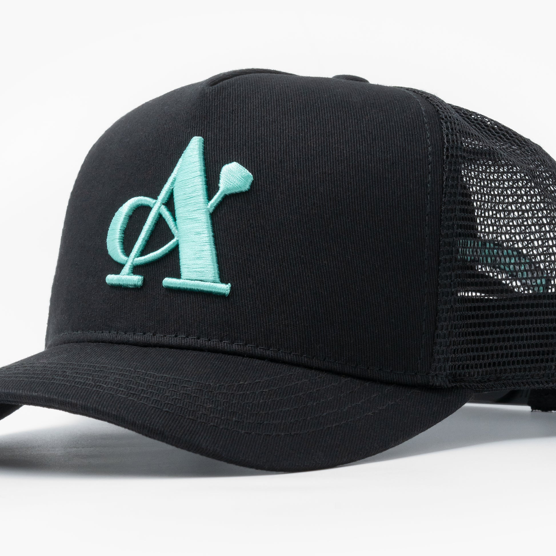 A Jewellers Azure Signature Trucker Cap Black/Turquoise
