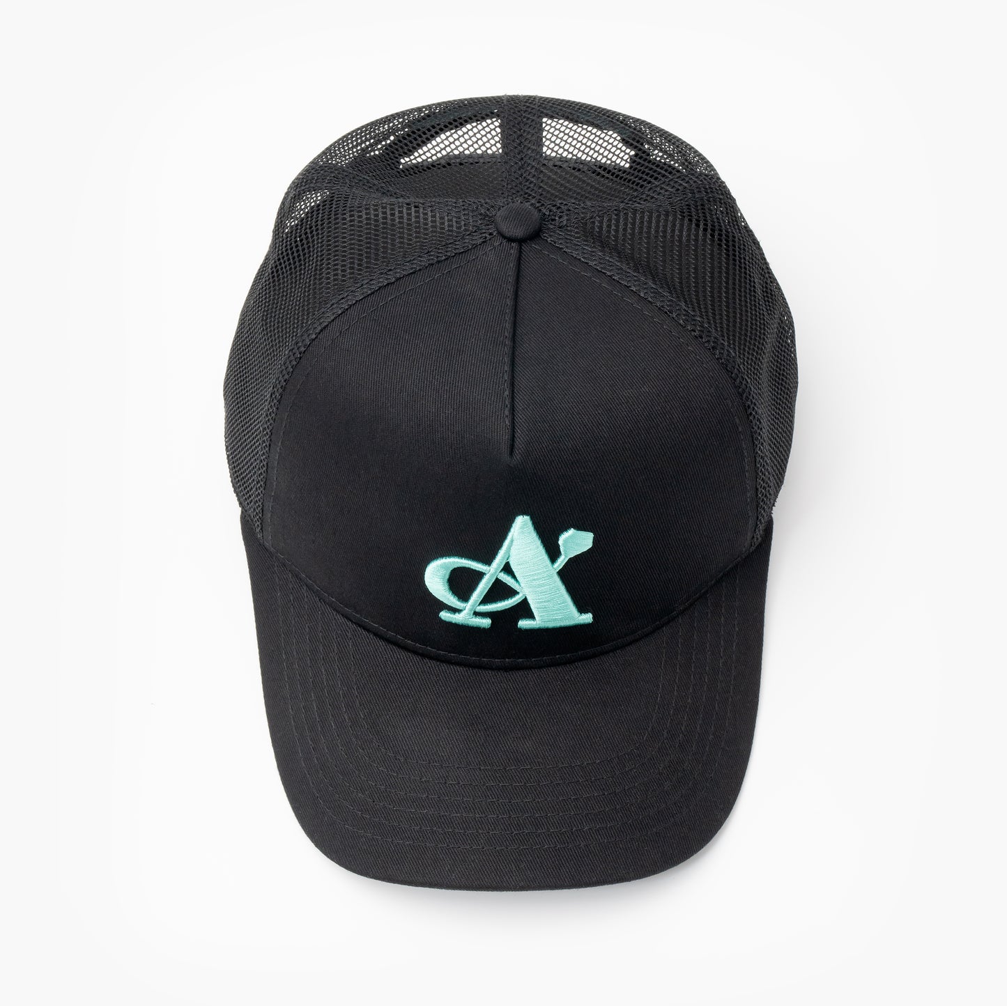 A Jewellers Azure Signature Trucker Cap Black/Turquoise