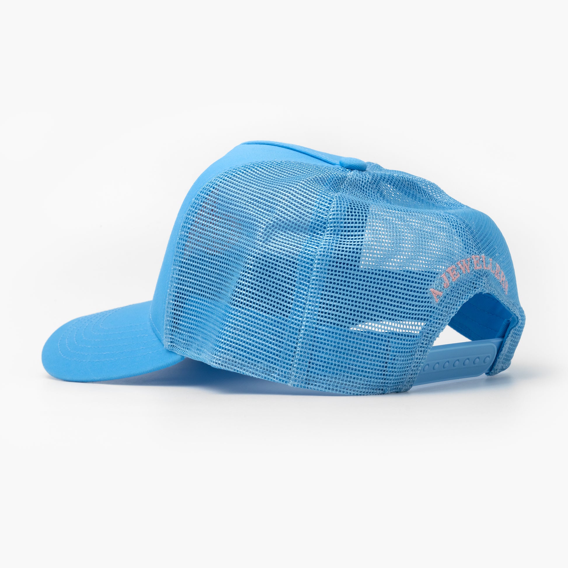 A Jewellers Indigo Signature Trucker Cap Bright Blue/Baby Pink