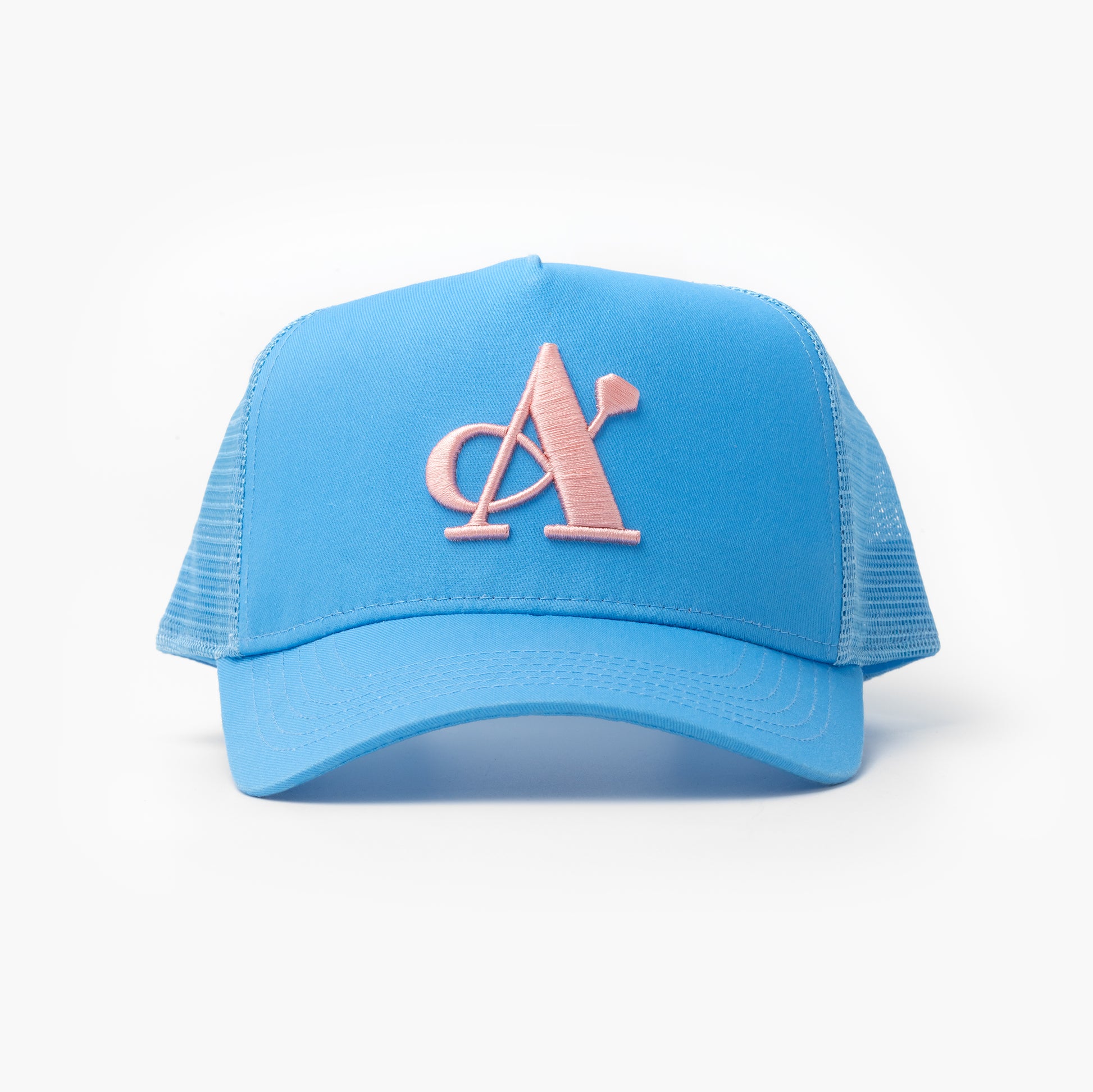 A Jewellers Indigo Signature Trucker Cap Bright Blue/Baby Pink