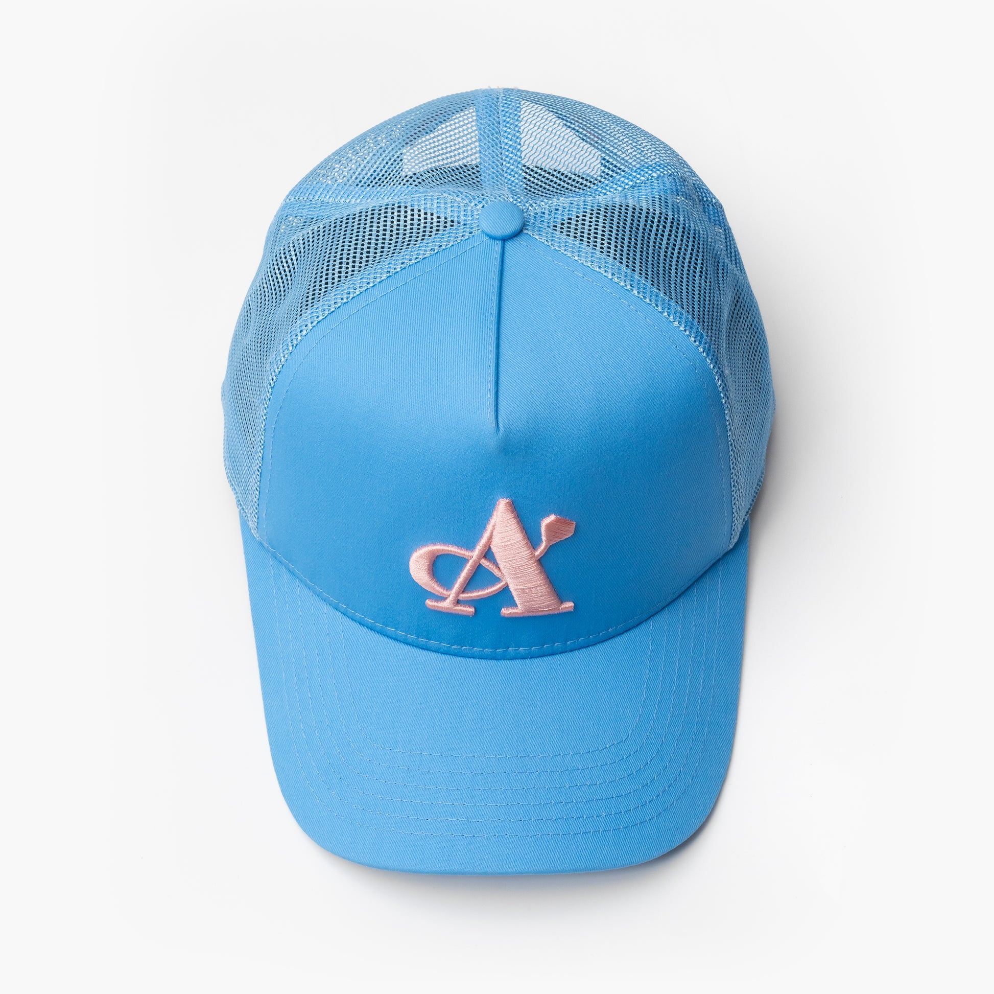 A Jewellers Indigo Signature Trucker Cap Bright Blue/Baby Pink