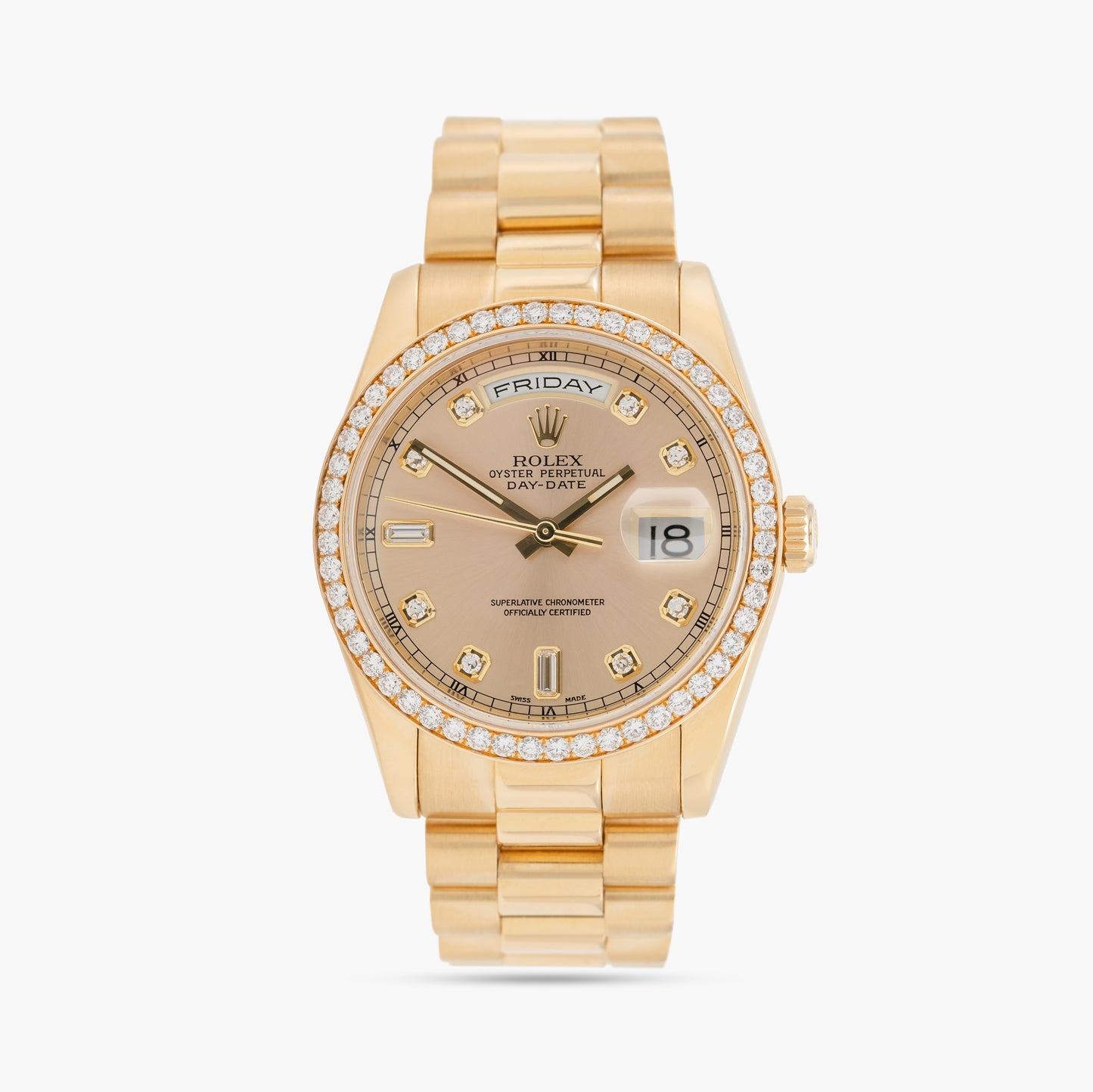Rolex Day-Date 118238 36mm 2001 Champagne Diamond Dial