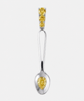 Yellow Sapphire spoon pendant in 9ct white gold, front view