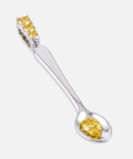 Yellow Sapphire spoon pendant in 9ct white gold, angled view