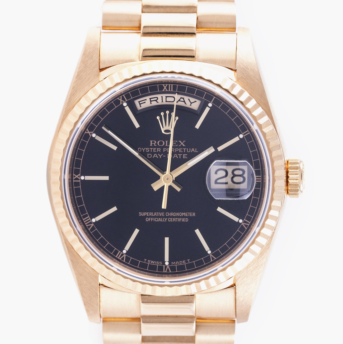 Rolex Day-Date 18238 36mm Approx. 1990 Black Dial