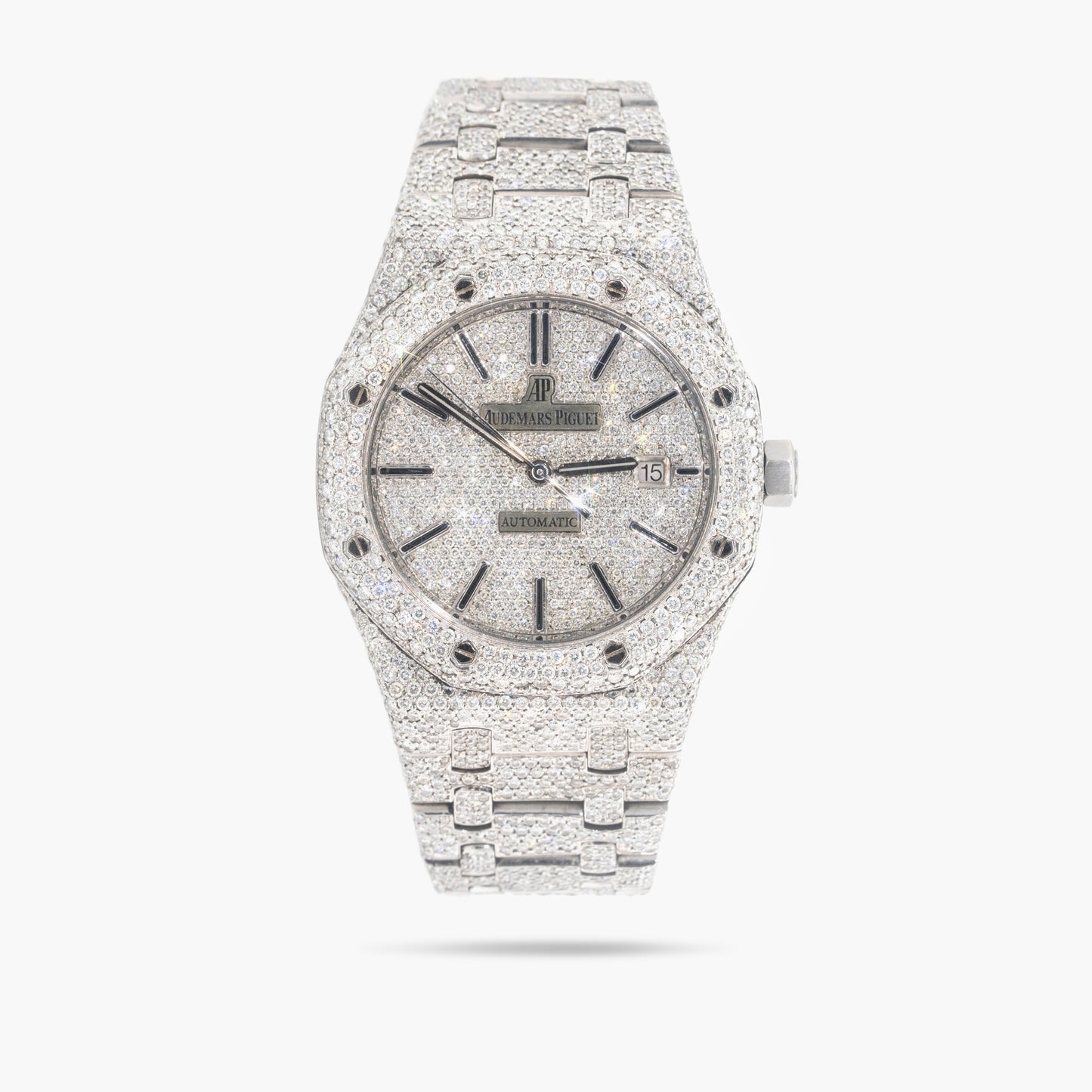 Audemars Piguet Royal Oak 15400ST 41mm Approx. 2012 Custom Pave Diamond Dial