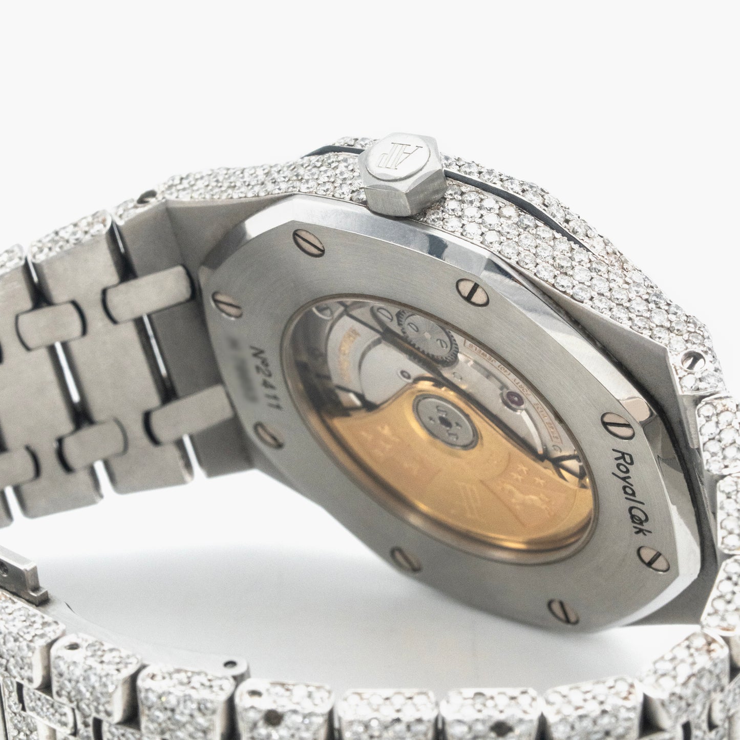 Audemars Piguet Royal Oak 15400ST 41mm Approx. 2012 Custom Pave Diamond Dial