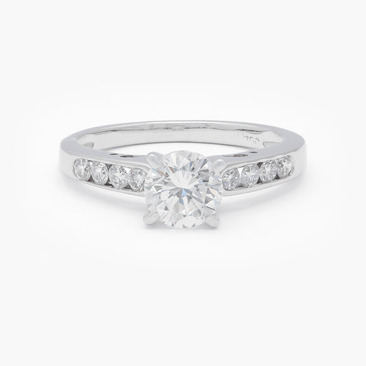 18ct White Gold 0.90ct Brilliant Cut Diamond Engagement Ring