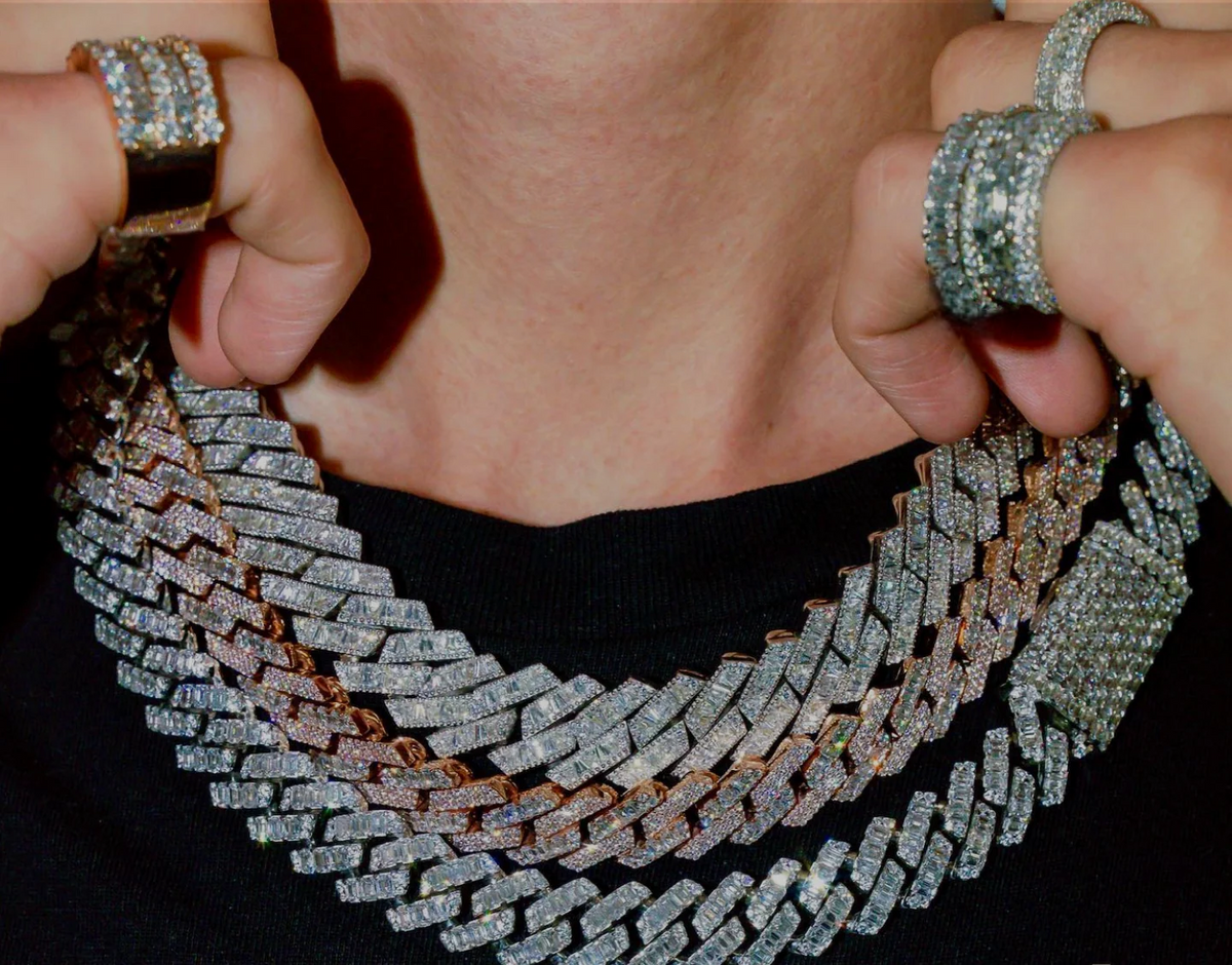 Diamond-set Cuban link chain by A Jewellers