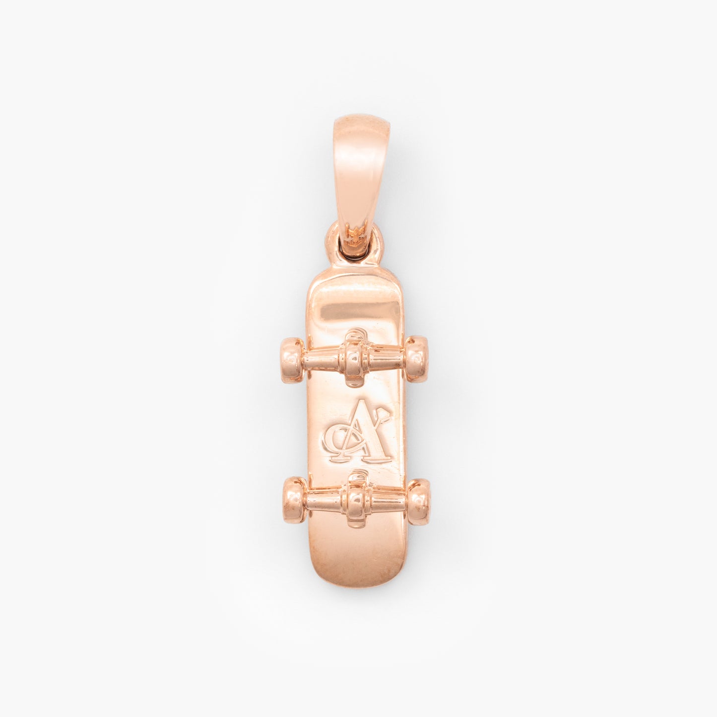 9ct Rose Gold Diamond Skateboard Pendant