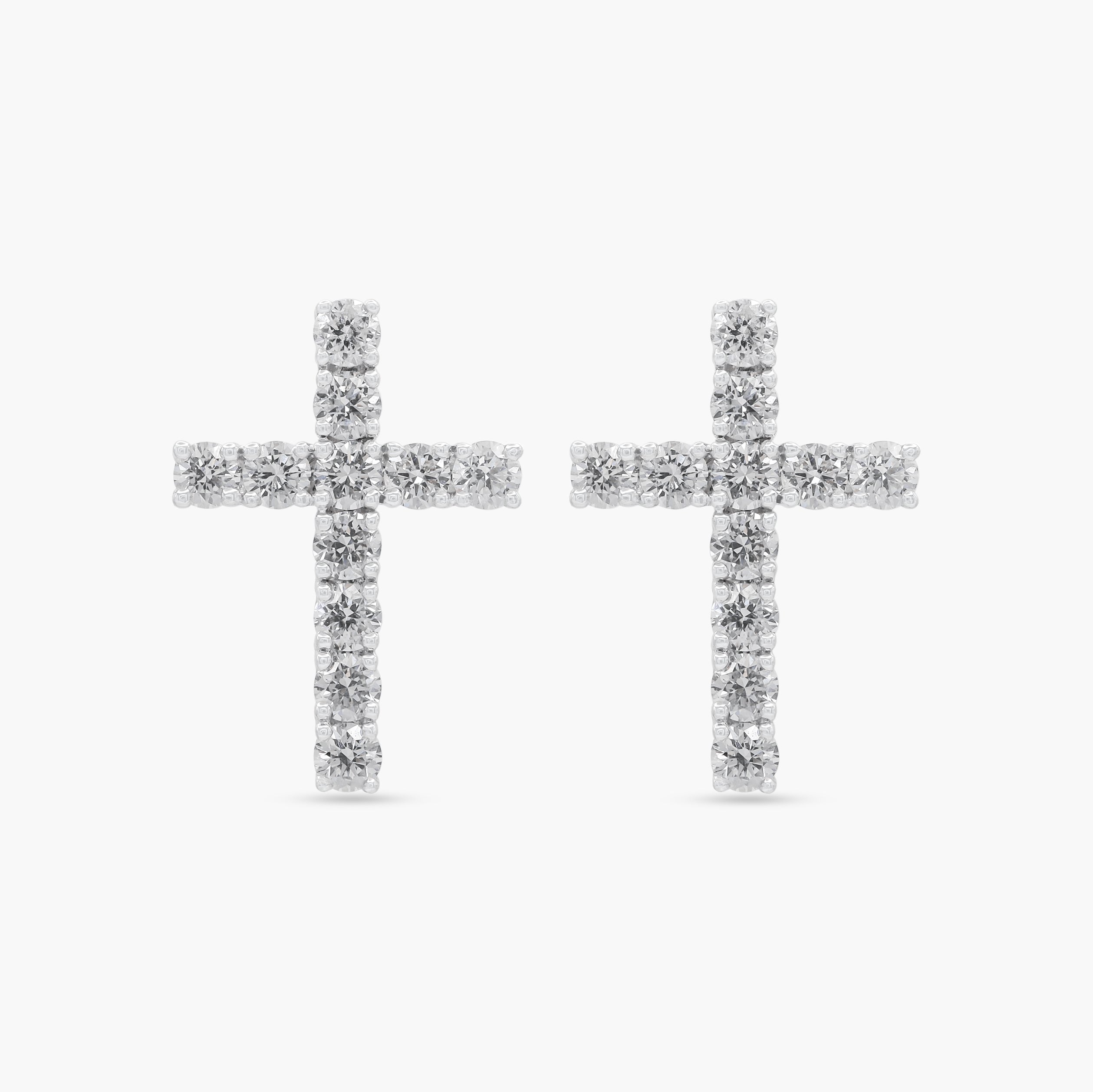 Absolute Jewellery Diamante Cross Earrings HCE402