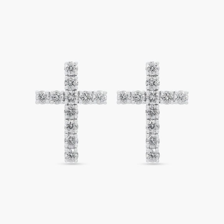 Absolute Jewellery Diamante Cross Earrings HCE421 main image 0