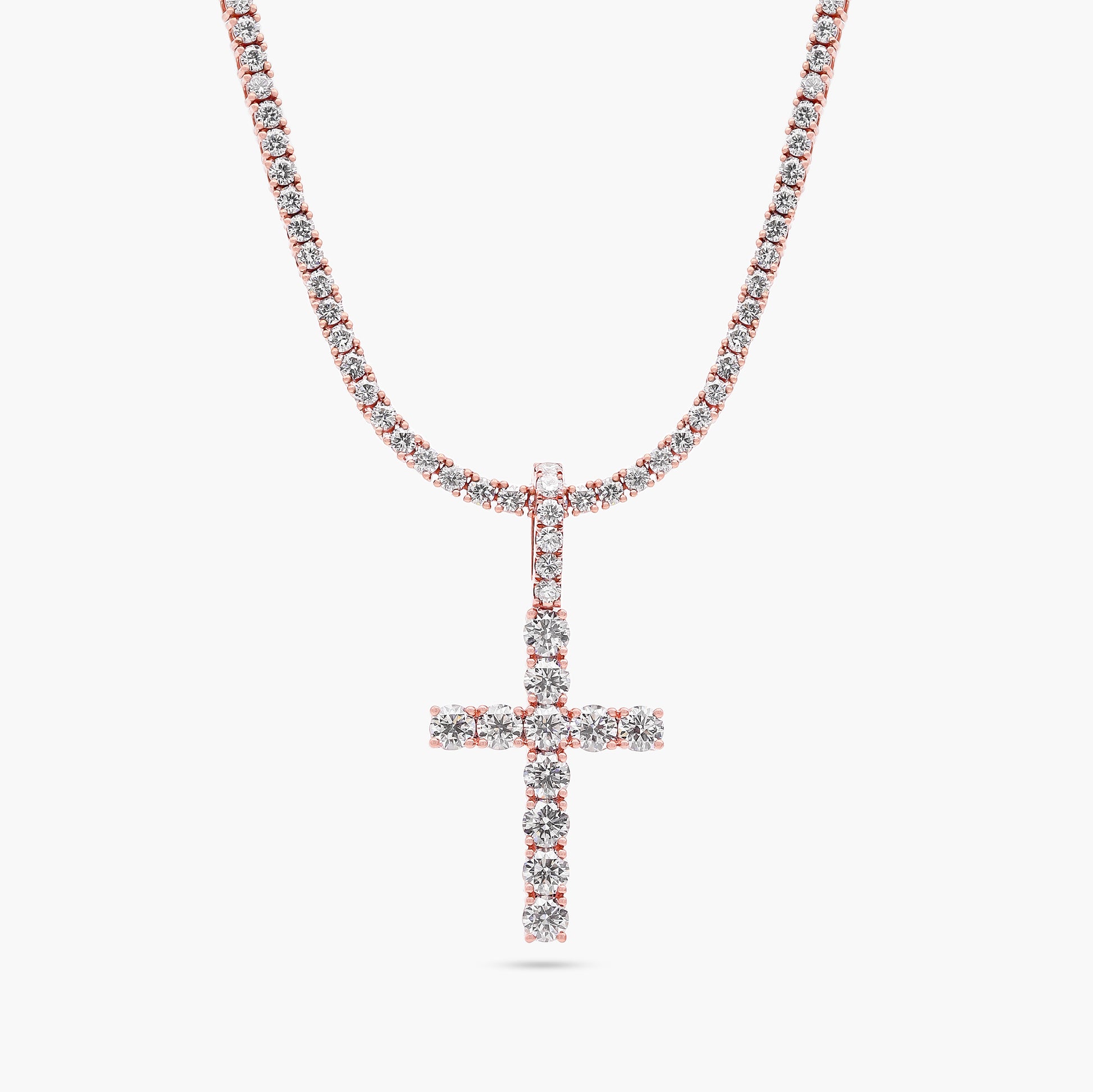 9ct Rose Gold 2.24ct Diamond Set Cross