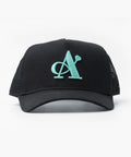 A Jewellers Azure Signature Trucker Cap Black/Turquoise