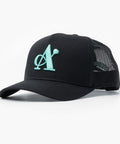 A Jewellers Azure Signature Trucker Cap Black/Turquoise
