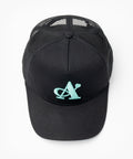 A Jewellers Azure Signature Trucker Cap Black/Turquoise