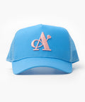 A Jewellers Indigo Signature Trucker Cap Bright Blue/Baby Pink