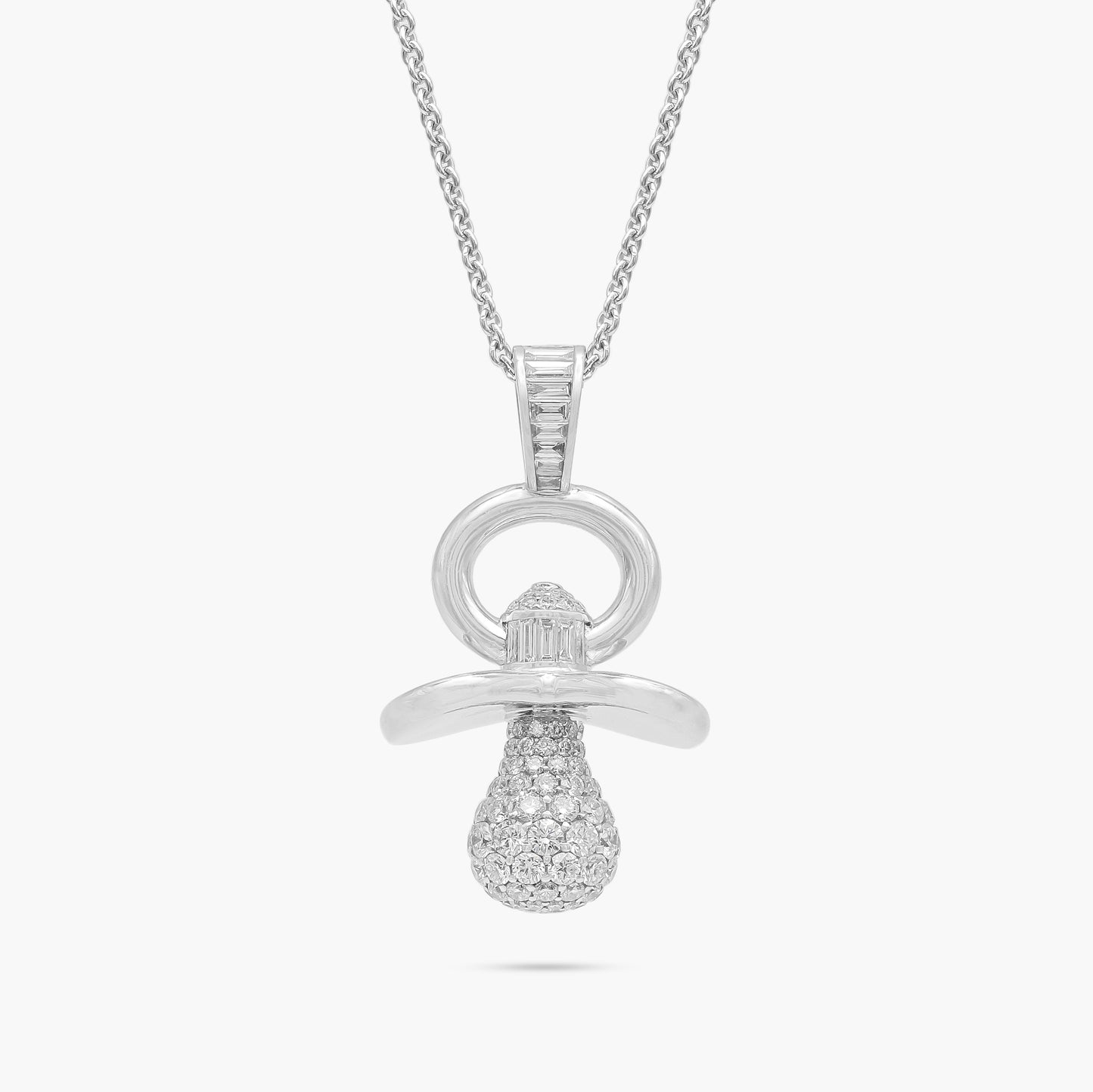 9ct White Gold Diamond Dummy Pendant