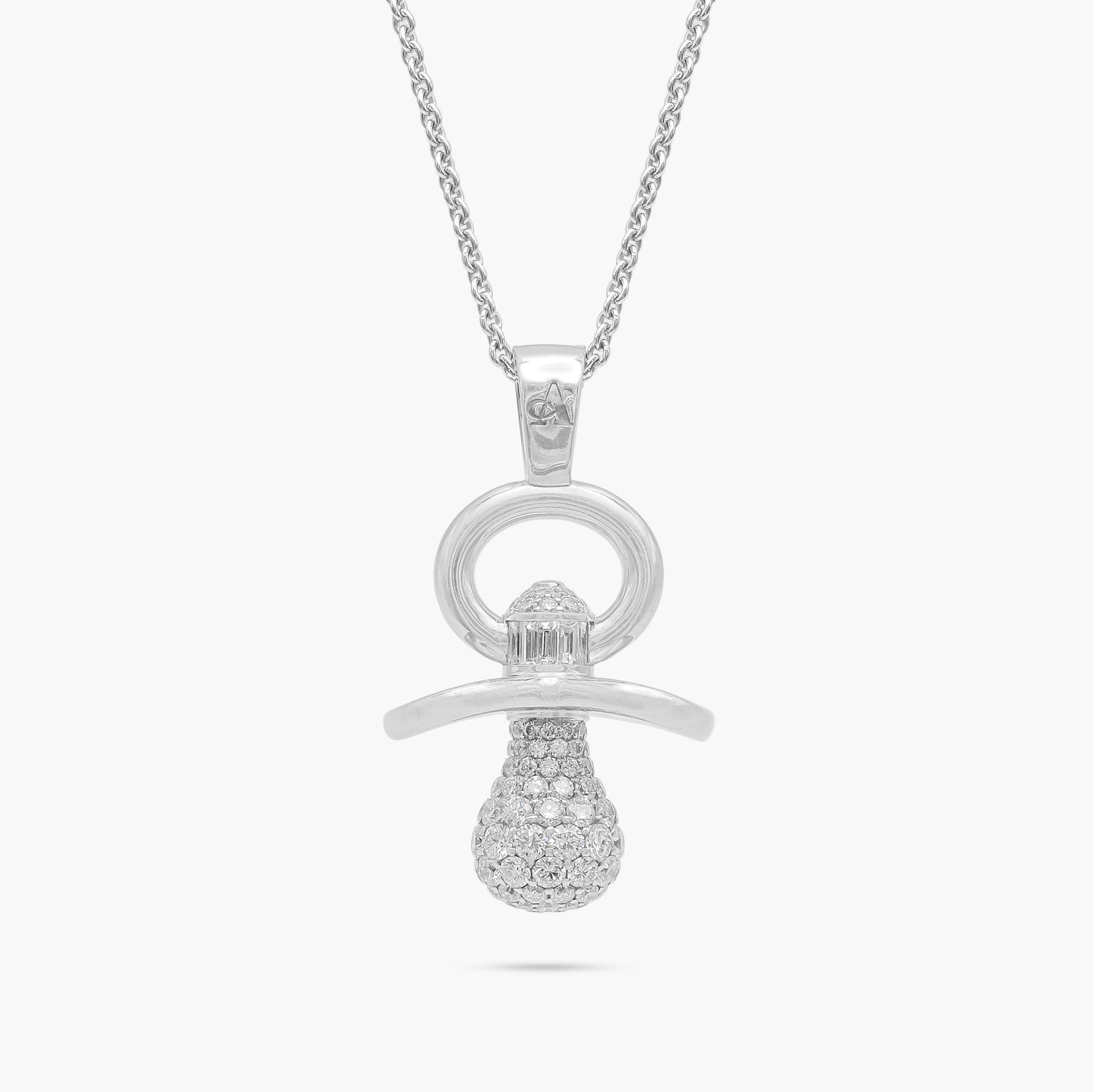 Dummy Pendant 9ct White Gold Diamond Set