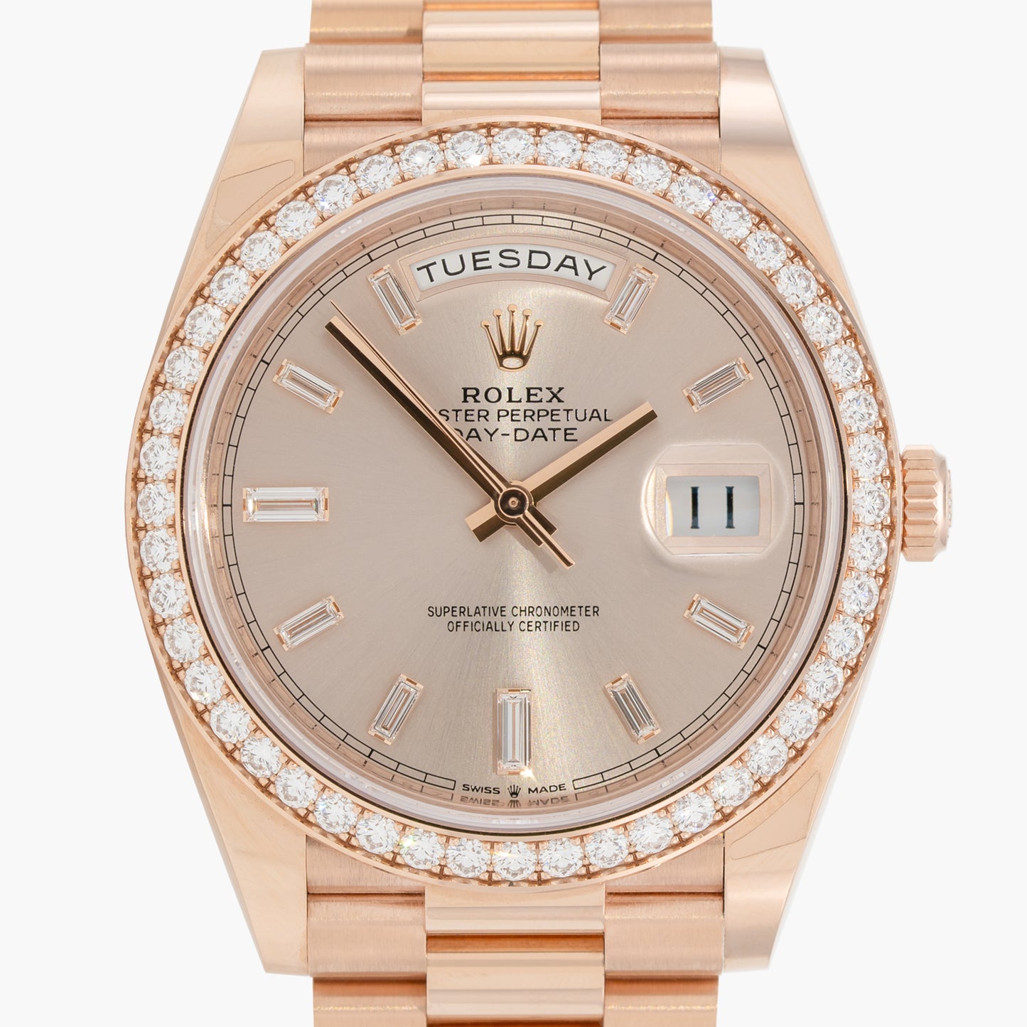 Rolex Day-Date 40 228345RBR 40mm 2021 Factory Sundust Baguette Dial