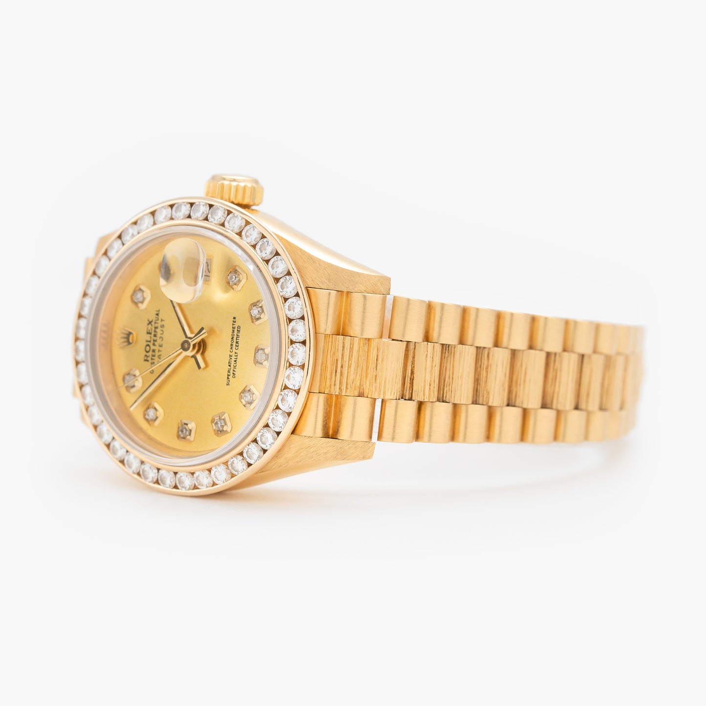 Rolex Lady Datejust 69278 26mm 1990 Custom Champagne Diamond Dial