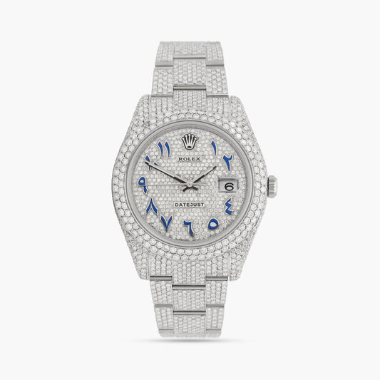 Rolex Datejust Ii 116300 41mm 2016 Pave Diamond Dial