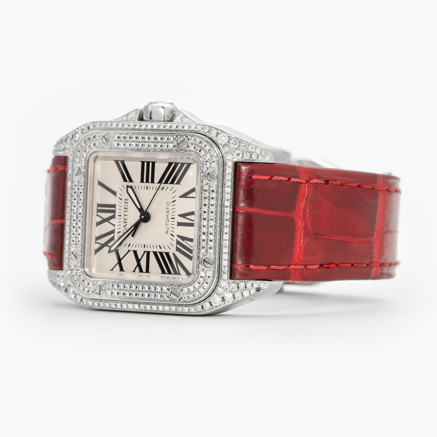 Cartier Santos 2878 33mm Approx. 2010 White Roman Dial