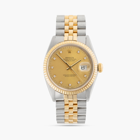 Rolex Datejust 36 16233 36mm 2000 Champagne Diamond  Dial