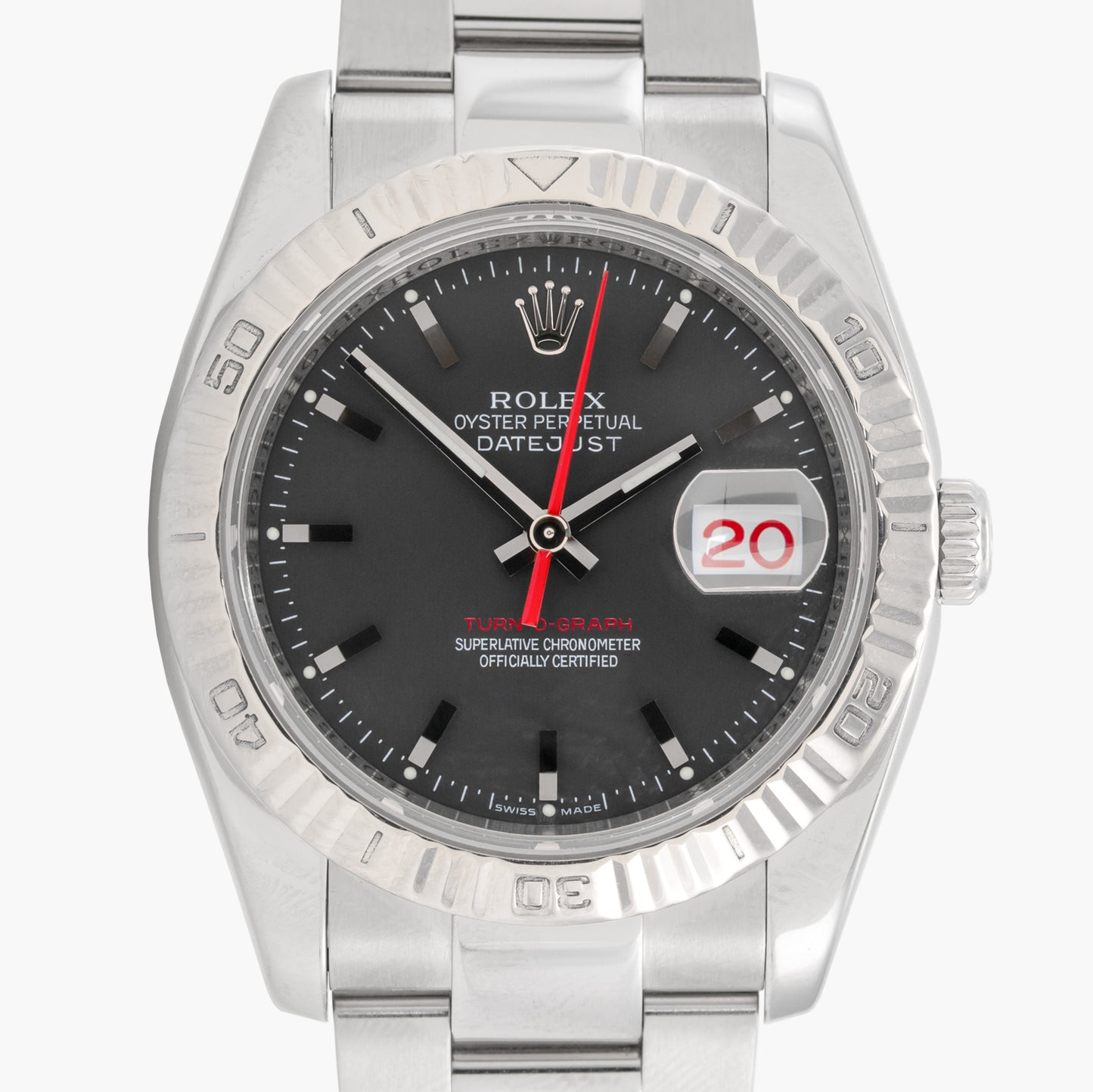 Rolex Datejust 36 116264 36mm 2006 Grey Baton Dial