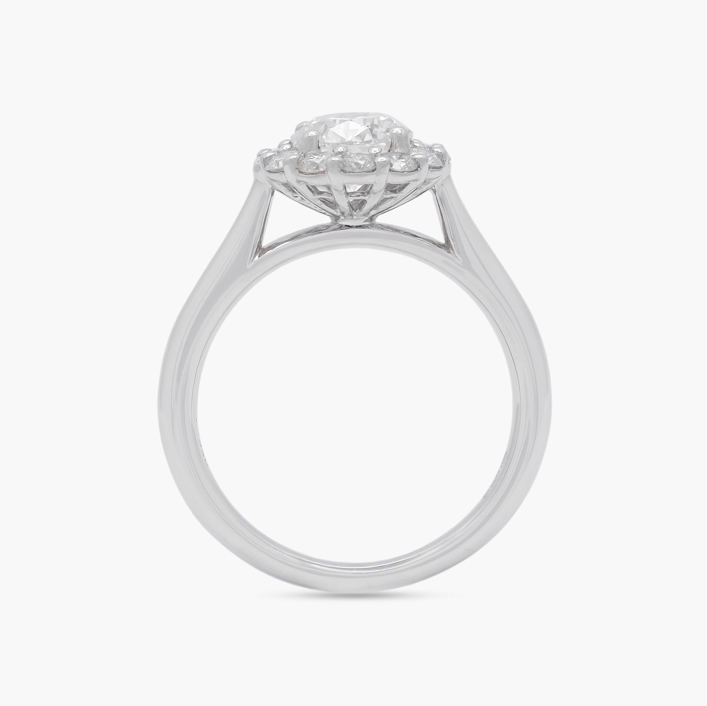 Platinum 1.06ct Brilliant Cut Diamond Halo Engagement Ring