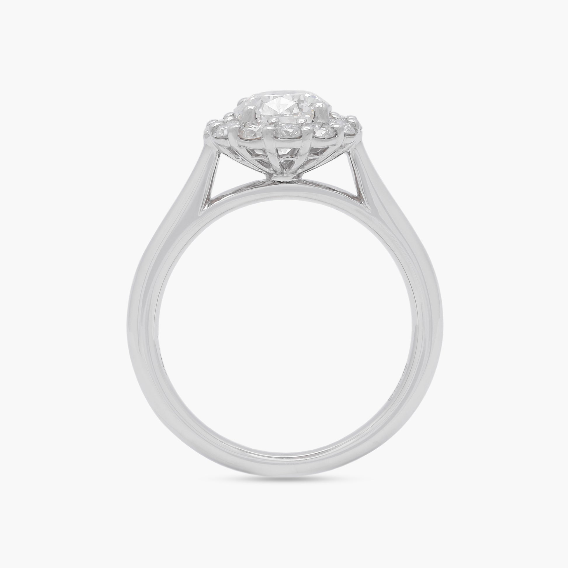 Platinum 1.06ct Brilliant Cut Diamond Halo Engagement Ring