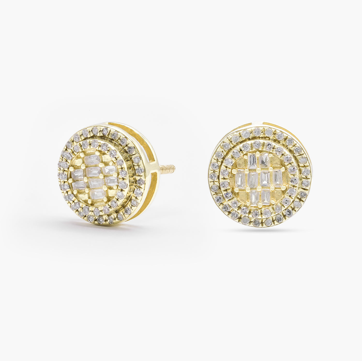Yellow Gold 0.46ct Diamond Cluster Stud Earrings