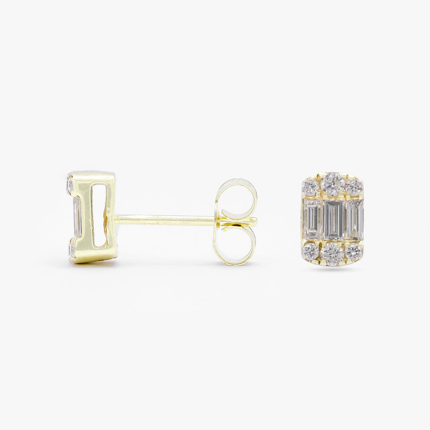 Diamond block earrings hotsell