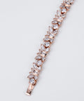 Diamond butterfly bracelet in 9ct rose gold, full length flat lay