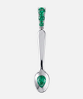 Emerald spoon pendant in 9ct white gold, front view