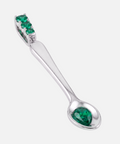 Emerald spoon pendant in 9ct white gold, angled view