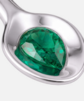 Pear cut emerald bezel set into the bowl of the spoon