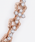 Diamond set cross link chain detail in 9ct rose gold
