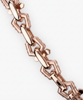 Polished reverse of the rose gold diamond cross link chain