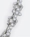 Diamond set cross link chain detail in 9ct white gold