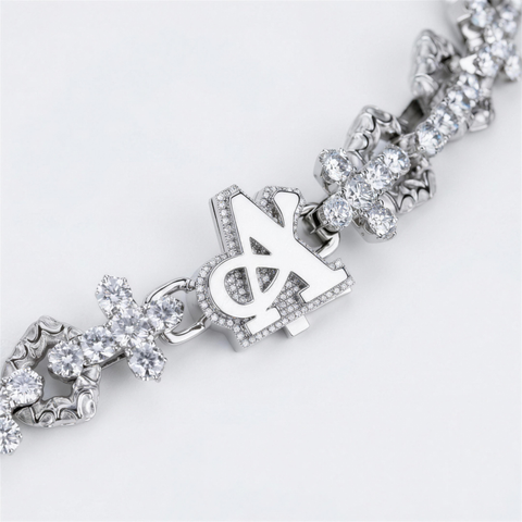 Cross chain clasp with engraved A Jewellers logo