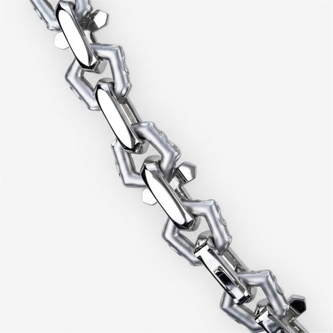 Polished reverse of the diamond cross link chain