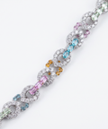 Gemstone set chain link detail on the rainbow butterfly necklace