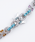 Clasp and gemstone detail on the rainbow butterfly necklace